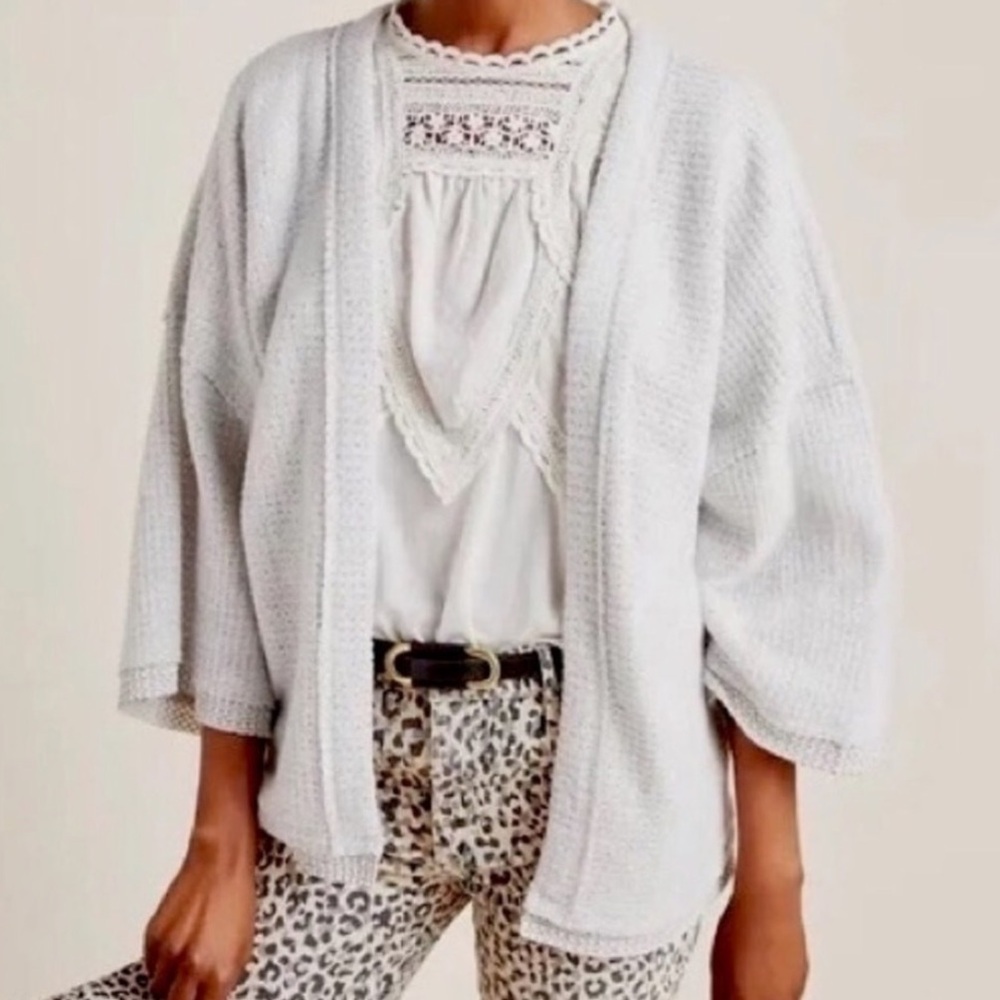 Anthropologie Maeve Lia Hacci Kimono Sweater Soft Cozy.